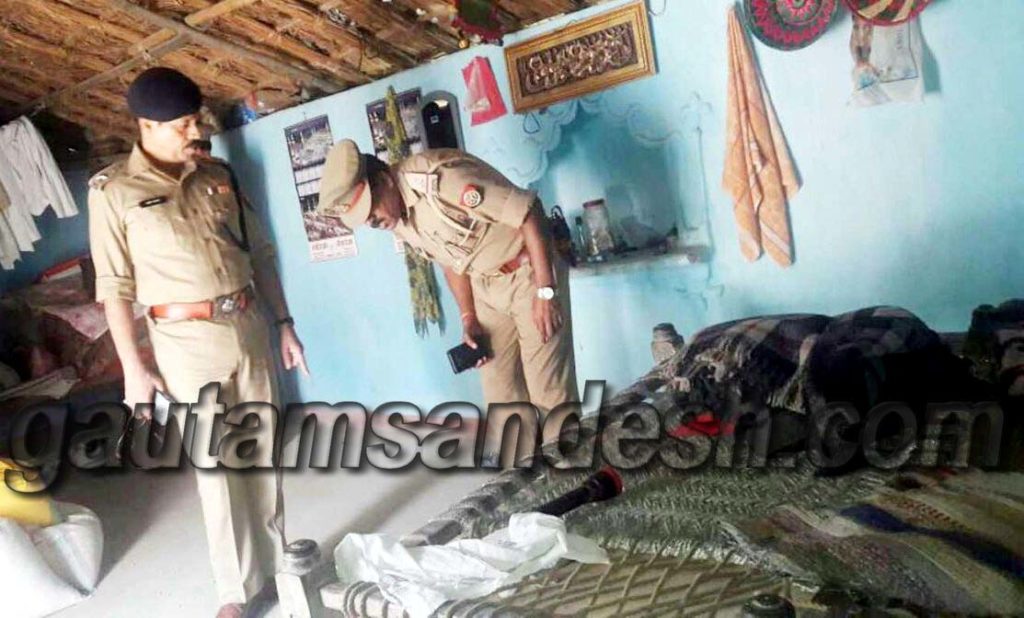 घटना स्थल का मुआयना करते एसएसपी सुनील कुमार सक्सेना।